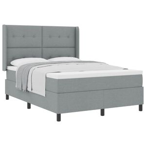 vidaXL Cama tipo Box Spring con coj&iacute;n Gris Claro 200 x 160 cm tela