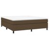 vidaXL Cama box spring con colch&oacute;n tela marr&oacute;n oscuro 180x200 cm