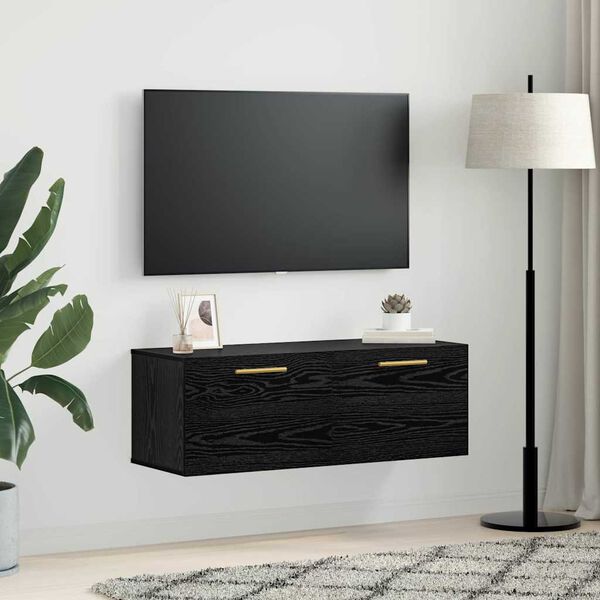 vidaXL Mueble de pared Roble negro 100 x 36.5 x 35 cm