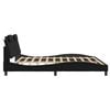 vidaXL Estructura de cama Viana sin colch&oacute;n cuero sint&eacute;tico negro 200x200 cm
