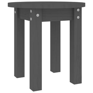 vidaXL Mesa de centro de madera maciza de pino gris &Oslash;35x35 cm