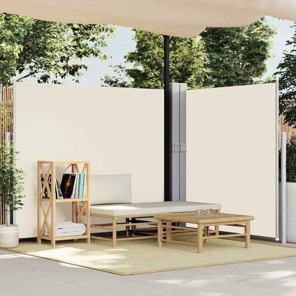 vidaXL Toldo lateral retr&aacute;ctil para patio color crema 170x1200 cm