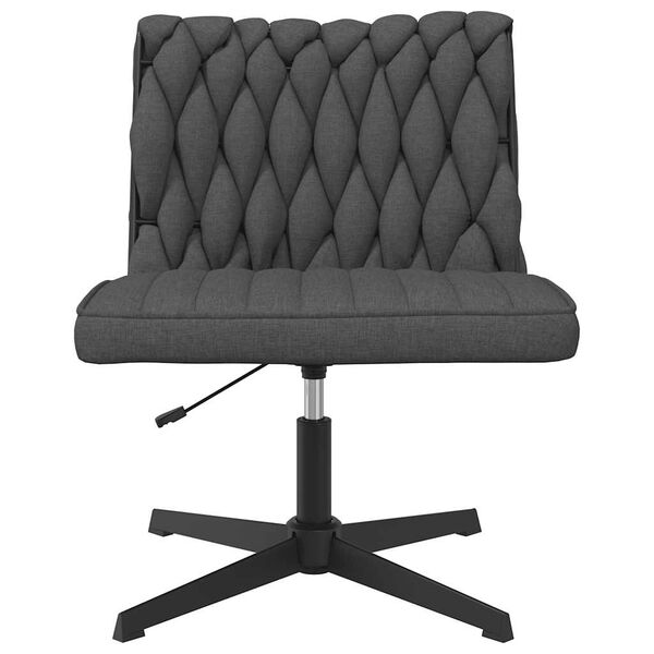 vidaXL Silla de oficina giratoria tela gris oscuro