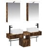 vidaXL Juego de Muebles de Ba&ntilde;o 5 uds. Roble Ahumado