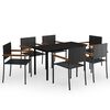 vidaXL Juego de comedor para jard&iacute;n 7 piezas negro