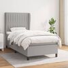 vidaXL Cama box spring con colchón tela gris claro 90x200 cm