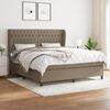vidaXL Cama box spring con colch&oacute;n tela gris taupe 180x200 cm
