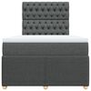 vidaXL Cama box spring con colch&oacute;n tela gris oscuro 120x200 cm