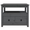 vidaXL Mesa de centro de madera maciza de pino gris 71x49x55 cm
