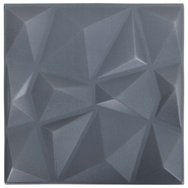vidaXL Paneles de pared 24 pcs Gris Diamante 50 x 50 cm Espuma XPS