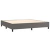 vidaXL Cama box spring colch&oacute;n y LED cuero sint&eacute;tico gris 200x200 cm