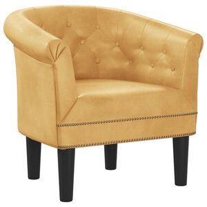 vidaXL Sill&oacute;n de cuero sint&eacute;tico dorado
