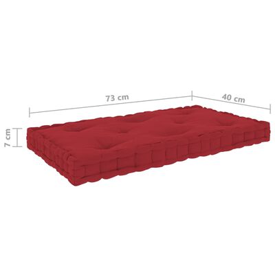 vidaXL Cojines para palets de suelo 4 unidades algodón rojo burdeos