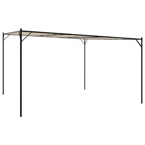 vidaXL Cenador acero y tela beige 4x4 m 180 g/m&sup2;