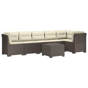 vidaXL Sof&aacute; de Jard&iacute;n para 6 Personas con Cojines Estilo Rattan PP