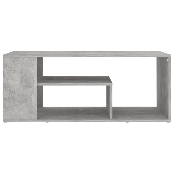 vidaXL Mesa de centro madera de ingeniería gris hormigón 100x50x40 cm