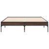 vidaXL Estructura cama madera ingenier&iacute;a metal marr&oacute;n roble 135x190 cm