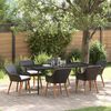 vidaXL Conjunto de Comedor de Jard&iacute;n 7 pcs Negro rat&aacute;n sint&eacute;tico