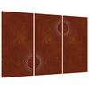 vidaXL Adorno pared jard&iacute;n 3 uds acero corten dise&ntilde;o sol 105x55 cm