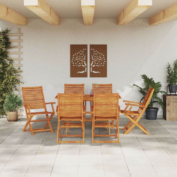 vidaXL Conjunto de Comedor de Jard&iacute;n 7 pcs Marr&oacute;n