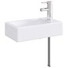 vidaXL Lavabo de ba&ntilde;o con grifo y desag&uuml;e Cromado 45,5 x 25,5 x 13 cm