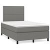 vidaXL Cama box spring con colch&oacute;n tela gris oscuro 120x190 cm