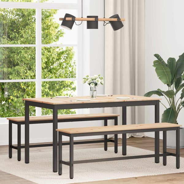 vidaXL Mesa de Comedor Natural 140 x 80 x 75 cm Madera de pino macizo