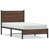 vidaXL Estructura de cama sin colch&oacute;n metal marr&oacute;n roble 90x190 cm