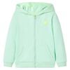 vidaXL Sudadera infantil con capucha y cremallera verde brillante 92