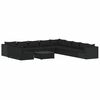 vidaXL Set de sof&aacute;s de jard&iacute;n 12 pzas cojines rat&aacute;n sint&eacute;tico negro