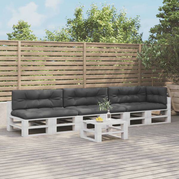 vidaXL Cojines para pal&eacute;s 7 piezas tela gris antracita