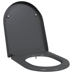 vidaXL Asiento de WC Antracita 49 x 36 x 4 cm Duroplast