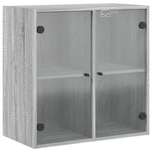 vidaXL Mueble de pared puertas de vidrio gris Sonoma 68x37x68,5 cm