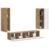 vidaXL Conjunto de mueble de TV 4 pcs Roble artesanal