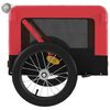 vidaXL Remolque de bicicleta mascotas hierro tela Oxford rojo negro
