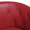 vidaXL Sillón diseño de cubo con reposapiés cuero sintético rojo tinto