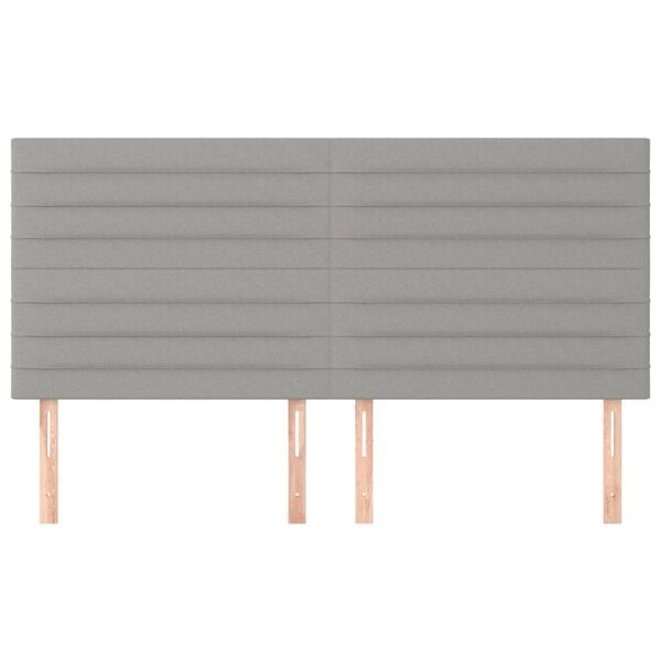 vidaXL Cabecero de cama gris claro 200x5x118/128 cm de tela