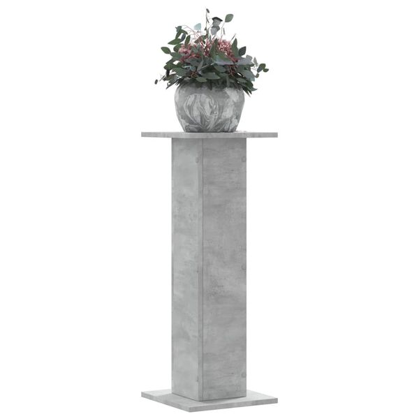 vidaXL Soportes para plantas 2 uds madera gris hormig&oacute;n 30x30x80 cm