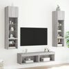 vidaXL Muebles TV pared con LED 6 pzas madera ingenier&iacute;a gris Sonoma