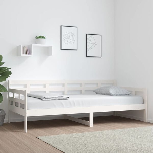 vidaXL Sof&aacute; cama sin colch&oacute;n madera maciza de pino blanco 90x200 cm