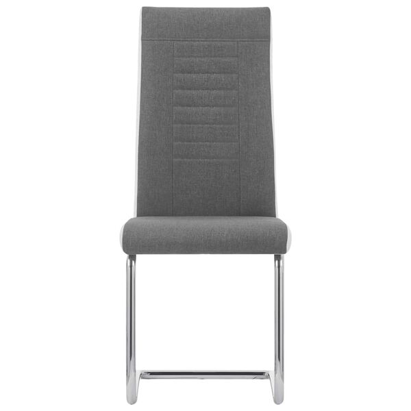 vidaXL Sillas de comedor voladizas 2 uds tela gris oscuro