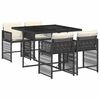 vidaXL Set de muebles jard&iacute;n 5 pzas con cojines rat&aacute;n sint&eacute;tico negro