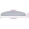 vidaXL Felpudos para escaleras 30 unidades 65x24x4 cm Gris Claro Semicircular Grande