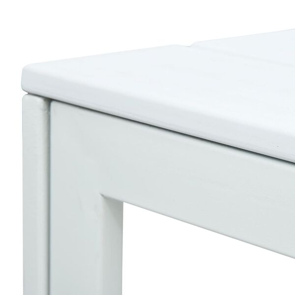 vidaXL Mesa de centro de HDPE con aspecto de madera blanco 78x78x74 cm