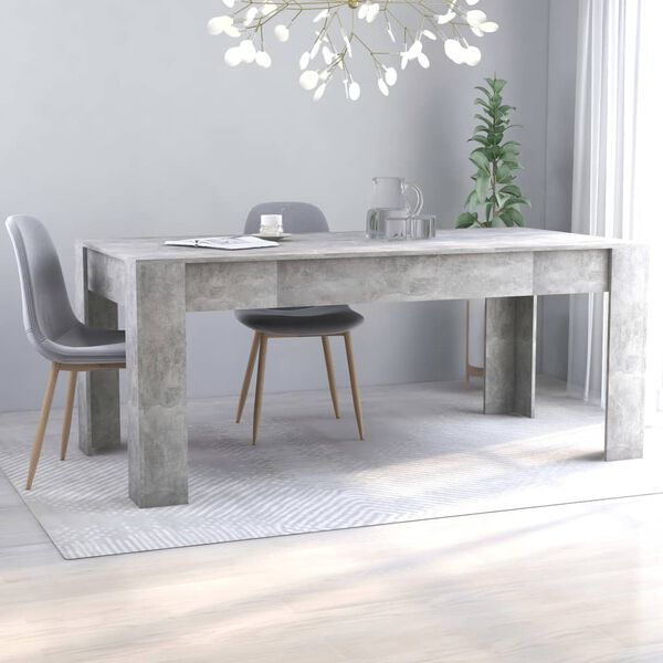 vidaXL Mesa de comedor madera de ingenier&iacute;a gris hormig&oacute;n 180x90x76 cm
