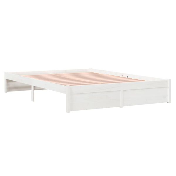 vidaXL Estructura de cama doble sin colch&oacute;n madera blanco 150x200 cm