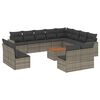 vidaXL Set sof&aacute;s de jard&iacute;n con cojines 13 piezas rat&aacute;n sint&eacute;tico gris