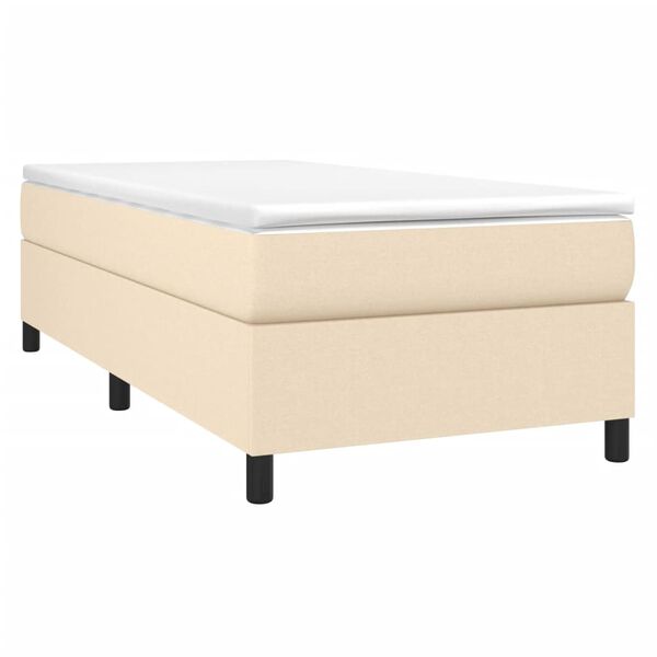 vidaXL Cama box spring con colch&oacute;n tela color crema 90x190 cm