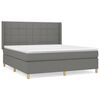vidaXL Cama box spring con colch&oacute;n tela gris oscuro 160x200 cm