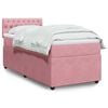 vidaXL Cama box spring con colch&oacute;n terciopelo rosa 80x200 cm
